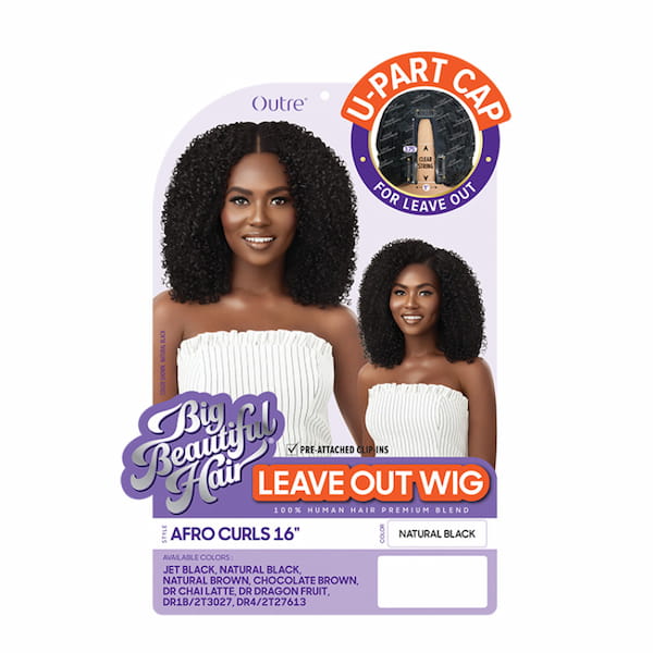 Big Beautiful Hair - Perruque U-Part Leave Out AFRO CURLS 16 pouces - Outre