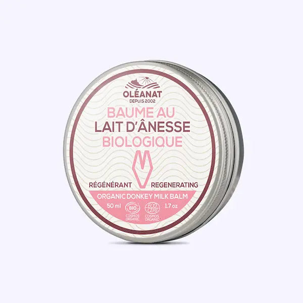 Baume soin visage au Lait D'anesse Bio 50ml Oleanat 100 % du total des ingrédients sont d'origine naturelle