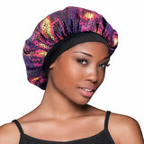 Bonnet Satin Nuit Imprimé purple Léopard - Evolve