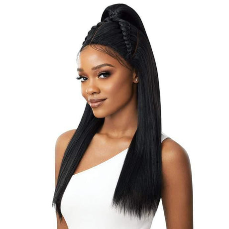 Perruque Full Lace Wig Vixen Swiss X Outré Calypso Yaki en teinte noire 1B