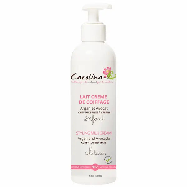  Carolina B Lait Crème de Coiffage pour cheveux frisés à crépus des Enfant à l'Argan et Avocat