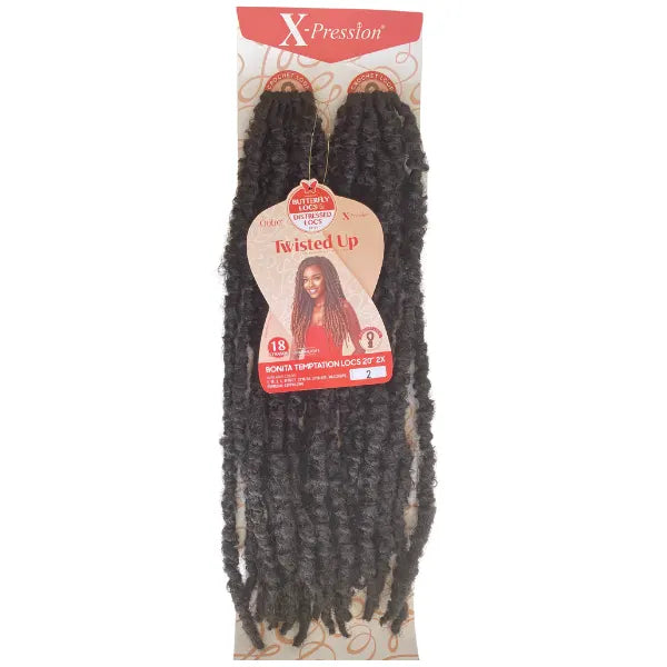 Crochet Locks Bonita Temptation Mèches fausses locs X-Pression 20 pouces Outré en noir naturel (2).