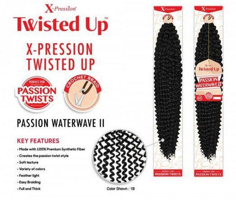 Crochet Braids Mèches X-PRESSION Passion Waterwave II Twisted Up Outré - Crochet Braids - diouda