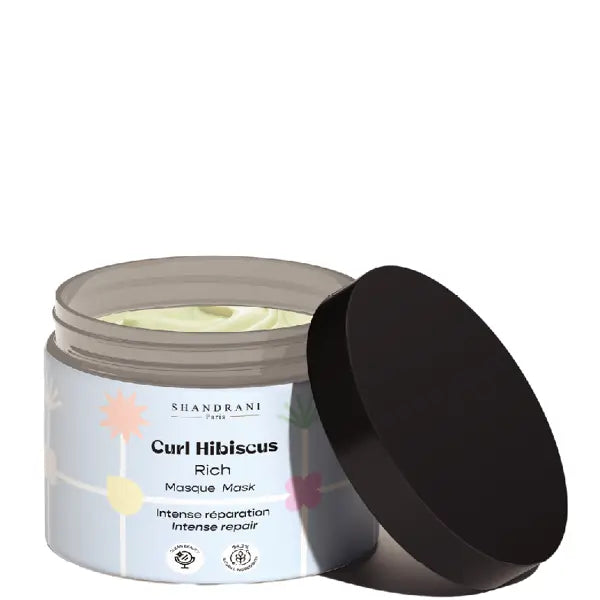 Masque Capillaire Réparation Intense. Curl Hibiscus - Rich.  Hydrate, protège et stimule la croissance des cheveux ondulés, bouclés, frisés, crépus.