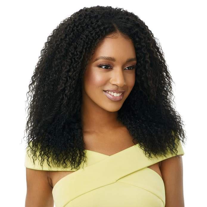 Perruque KinKy Curly Outré Converti Cap Curls Trip en noir 1b