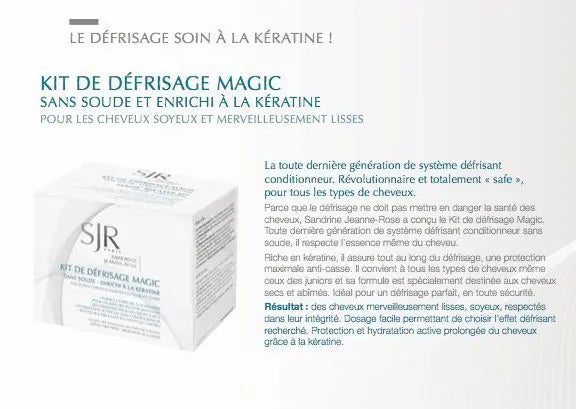 Kit de défrisage magic Sans soude - Enrichi à la kératine Pour les cheveux crépus ou très frisés