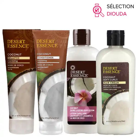 Desert Essence Noix de Coco Routine Cheveux Bouclés Secs - Routine cheveux - Diouda