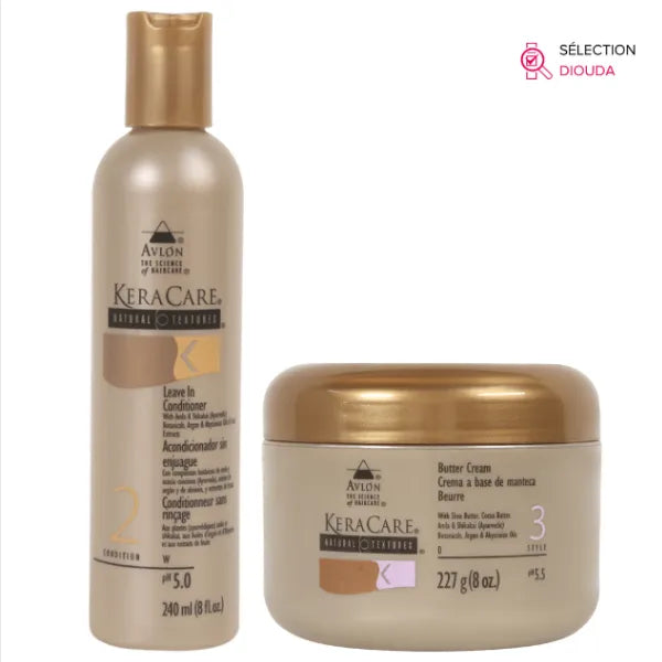 KeraCare Natural Textures Duo Cheveux Afro avec Conditioner sans rinçage et le Butter Cream