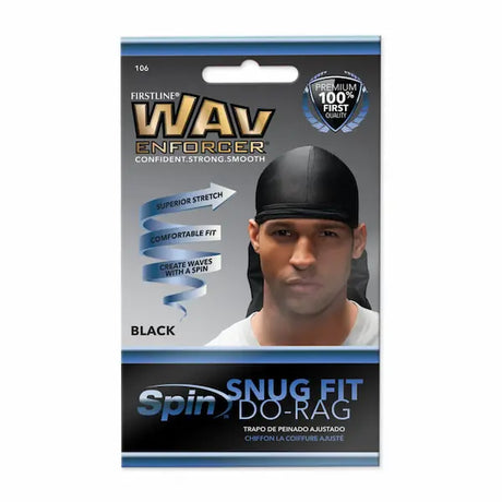 Durag Snug Fit Do-rag Noir Wavenforcer