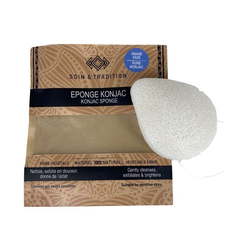 Eponge Konjac Visage Pure - Soin & Tradition - Eponge visage - diouda