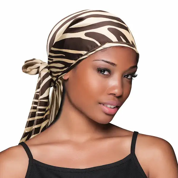 Foulard Satin Cheveux Nuit Couleur Safari - Wrap Scraf Evolve