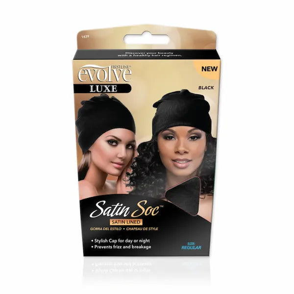 Bonnet doublé en Satin Nuit et Jour Protection des cheveux bouclés, frisés, crépus et baby hair