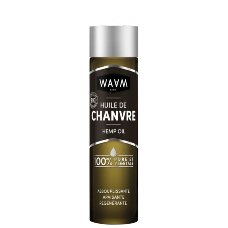 huile chanvre bio waam riche en omega 3, 6 et vitamine E pour les peaux et les cheveux secs