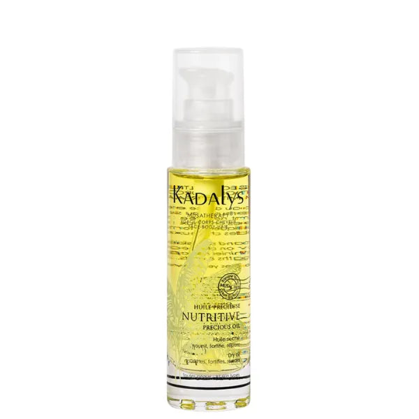 kadalys huile sèche bio Précieuse Nutritive à la Banane Verte pour le visage, corps et cheveux. Flacon verre 50ml.