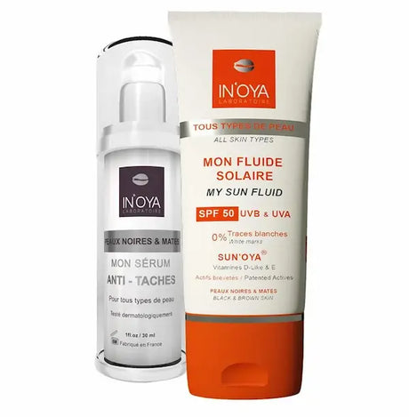 IN'OYA Duo Anti taches et Protection Solaire SPF 50 pour peaux noires et mates