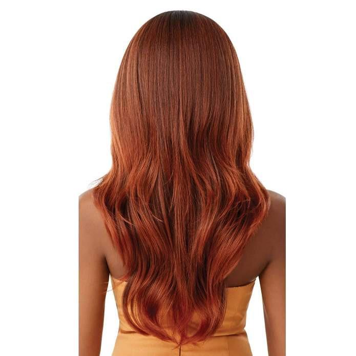 Perruque Lace Front Wig Yaki Melted Hairline en couleur chatain DR2/Ginger Brown - Outré Kamiyah de dos