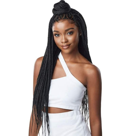 Perruque Lace Frontal Wig Tressée - Outré Noir Knotless Triangle Part Braids (1B) 