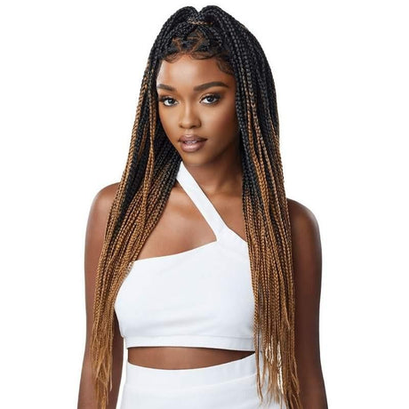 Knotless Triangle Part Braids Perruque Tressée Lace Frontal Wig Outré DR1B/2T3027 