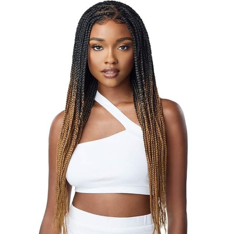 Knotless Triangle Part Braids Perruque Tressée Lace Frontal Wig Outré 