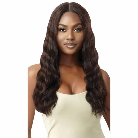 Lace front wig naturelle Ondulée Perruque HD transparente 24 pouces HAISLEY - Outré Grade 9+