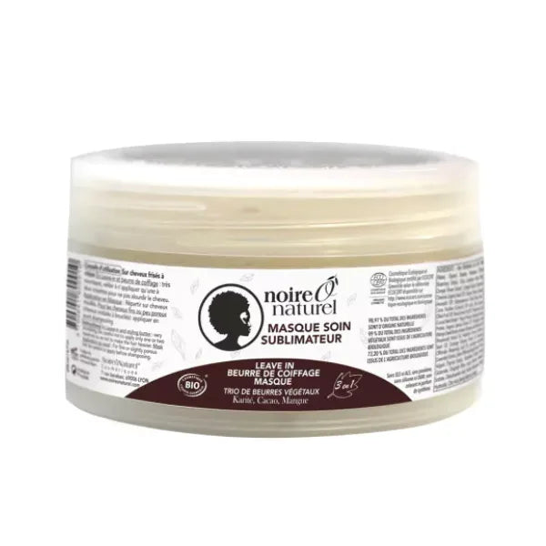 Après shampoing noire Ô naturel masque soin sublimateur bio pour cheveux crépus ou secs