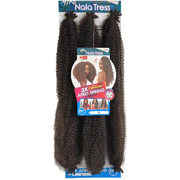 3 X Mèches à Tresser Afro Spring Pré séparées 36 pouces - Janet Collection Nala Tress en Chatain couleur 4