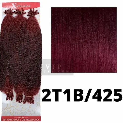 Mèches X-Pression Outre pour Passion Twist Vanilles Ombre Burgundy 2T1B/425 Springy Afro Twist