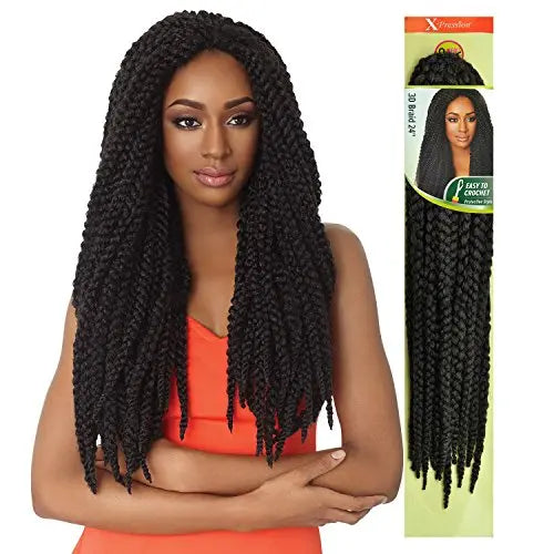 rajouts cheveux crochet déjà tressé nattes x pression 3d braid 24 pouces - outre