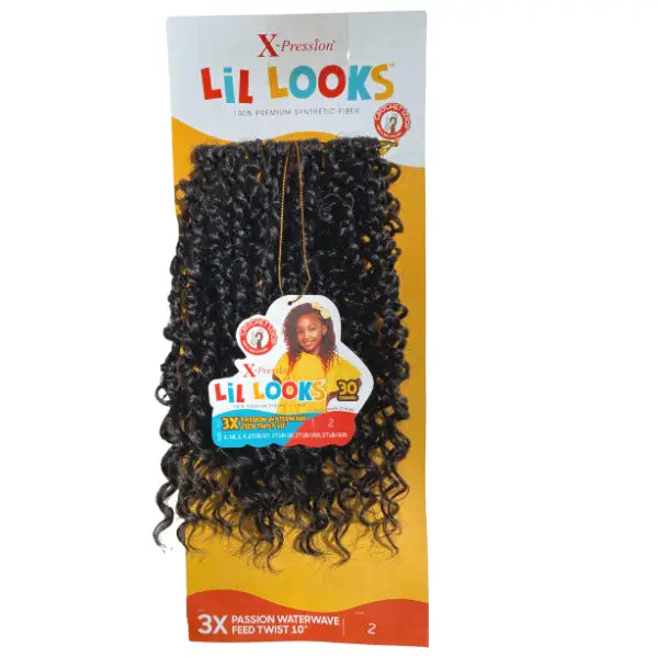 Mèches X-Pression Lil Looks Passion Waterwave Feed Twist 10 Pouces Lil Looks 3X Outré Noir Naturel (2)