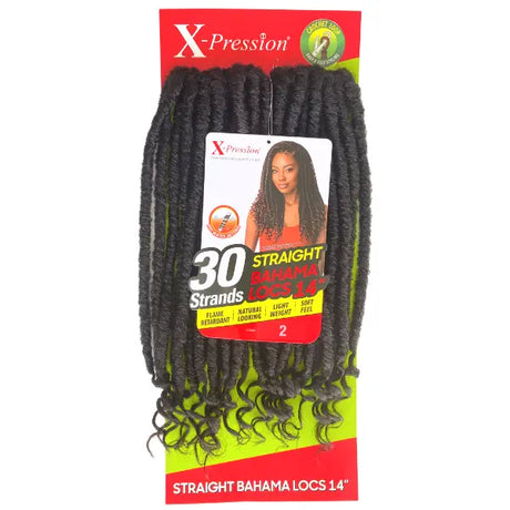 Mèches X-PRESSION STRAIGHT Outré BAHAMA LOCS 14 pouces Noir Naturel (2)