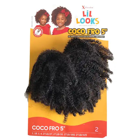 Mèches Crochet Outre X-pression Lil Looks Coco Fro Noir Naturel (2)