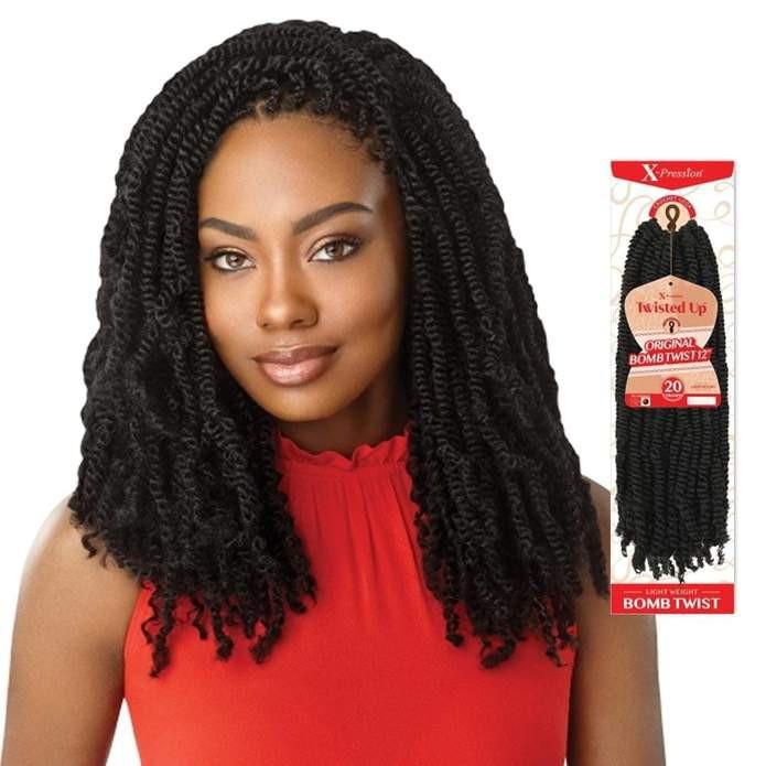 Original Bomb Twist Mèches Crochets Braids X-Pression Outré 18 pouces 