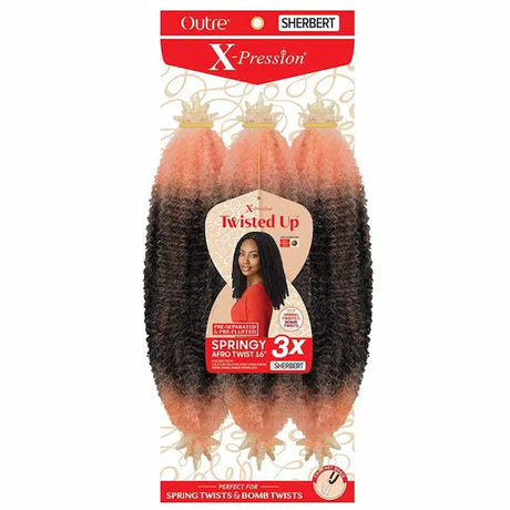 mèche xpression ombrée rose pour twist et locks - TWISTED UP SPRINGY AFRO TWIST Outré 16 pouces Sherbert