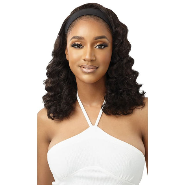 Perruque Bandeau Curly noire Cheveux Naturels BODY CURL 16 Pouces - Outré