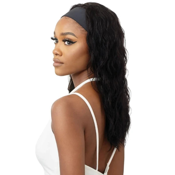 Perruque bandeau ondulé loose body cheveux naturels 100% vierges mi long Outre Headband Wig