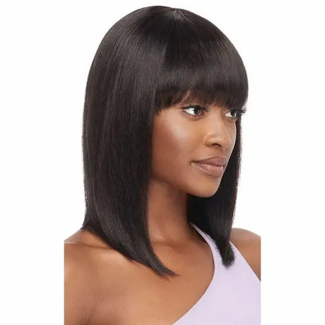 Perruque cheveux naturels lisse grade 7+ modèle Straight Bob 14 pouces Outré Mytresses Purple Label Tête Complète profil