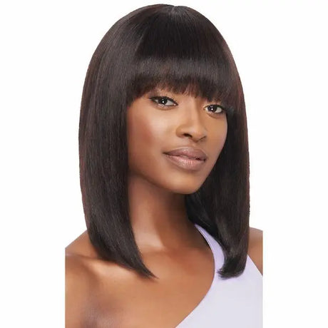 Perruque cheveux naturels lisse grade 7+ modèle Straight Bob 14 pouces Outré Mytresses Purple Label Tête Complète