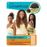 Perruque converti cap longue et curly bouclée en cheveux synthétiques couleur dr Hazelnut Island Curls Outre Hair