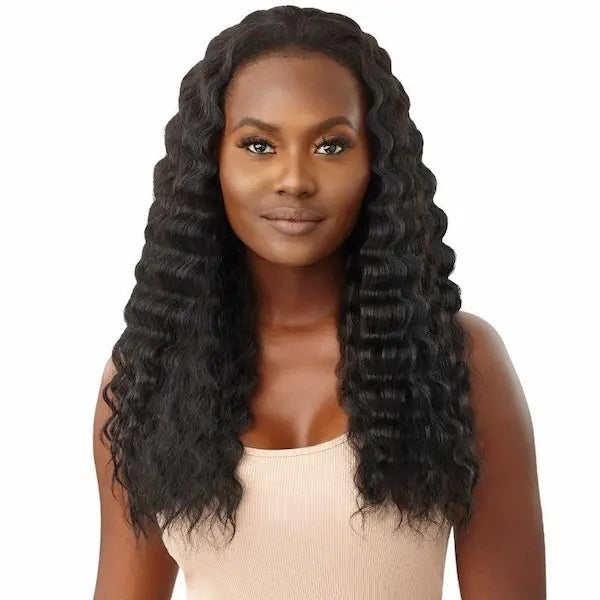 perruque demi tete body wave ondulée Quick Weave Gemina en couleur noire 1B - Outré