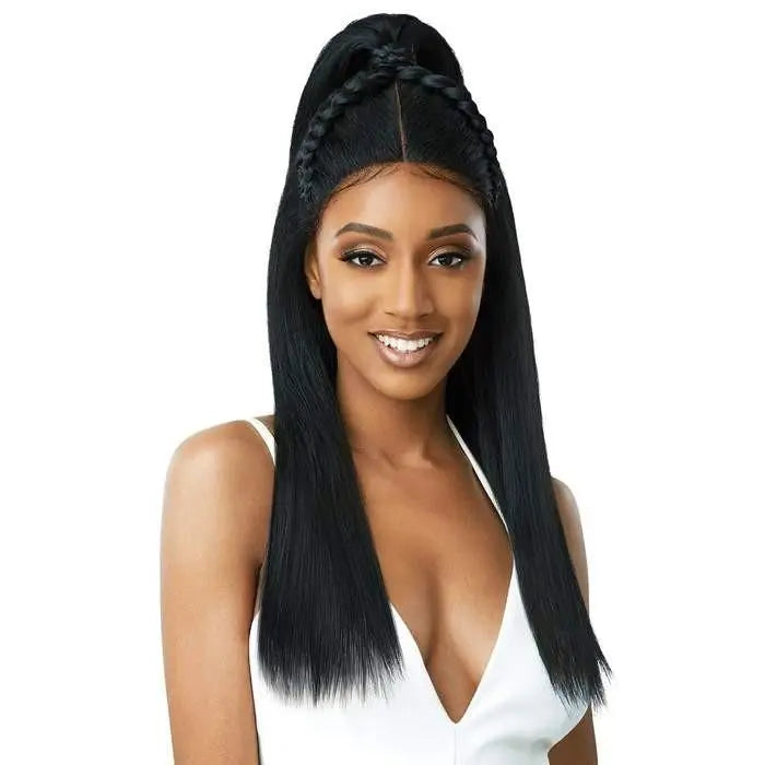 Perruque dentelle tressée Lace Front Wig Vixen Swiss X Outré 2 nattes - Calypso Blow Out Straight