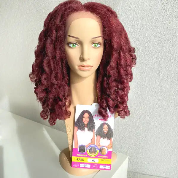 Perruque Lace Wig Yaki Bouclé Natural Me JENNA en Bordeaux (99J) - Janet Collection