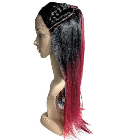 Perruque lace front wig bonnet vixen swiss X lisse et ombre rouge Outre Hair.