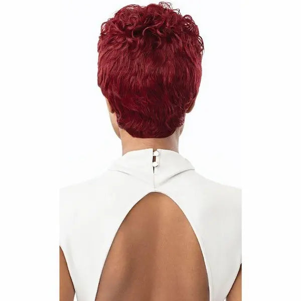 Perruque Pixie Wig Courte Rousse Bouclée Naturelle - Outré Raven en roux ou bleu foncé