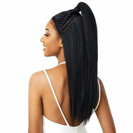 Lace Front Wig Vixen Perruque dentelle Swiss X Outré - Calypso Blow Out Straight avec 2 nattes