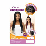 Perruque Lace Wig Tressée 13X4 Noire Knotless Triangle Part Braids - Outré