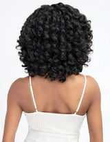 Perruque wavy Swiss Lace Wig Texture Yaki Natural Me vue de dos - Janet Collection