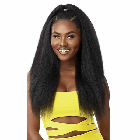 Perruque Converti Cap Yaki Straight Longue en Noir 1B Outré Sweet Annie.