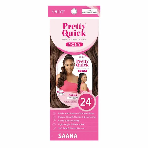 Postiche ponytail ondulé et long Outre hair Saana pretty quick 24 pouces