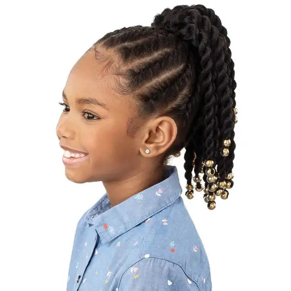 Postiche noir court pré-twisté Outré Hair pour enfant Beaded Twist 12 pouces Lil Looks Outré Hair