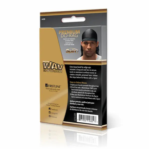 Durag noir Premium Do-Rag 804 - Wavenforcer